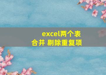 excel两个表合并 剔除重复项